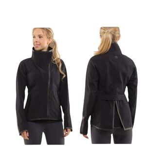 Lululemon Harmony Softshell Water Repellent Fleece Full Zip Jacket Coat Black 8